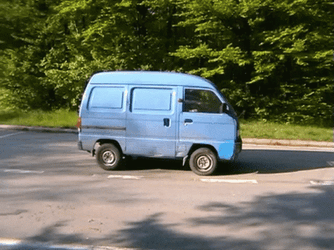 Blue 1990 Suzuki Super Carry Burnout GIF