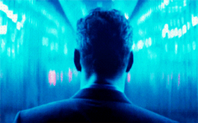 Blue Aesthetic Walking Man GIF