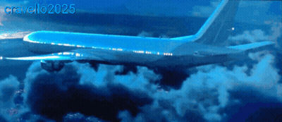 Blue Airplane Flying 2025 GIF