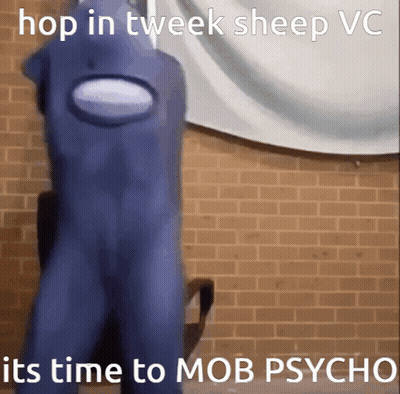 Blue Among Us Character Saying Hop In Tweek Sheep VC GIF