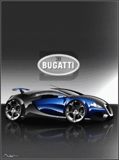 Blue And Black Bugatti Car GIF