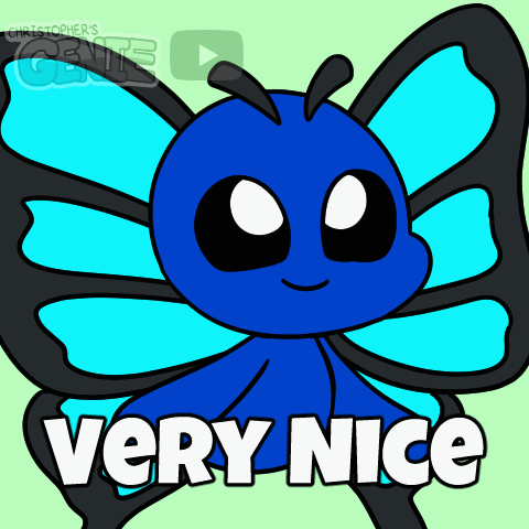 Blue And Black Butterfly With Words Very Nice GIF