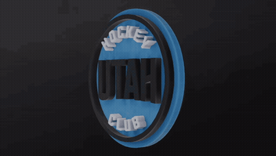 Blue And Black Circle With Word Hockey GIF