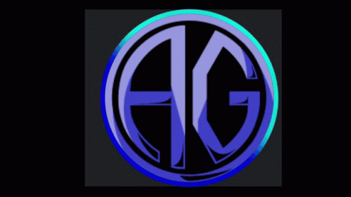 Blue And Black Logo With Letters AG In Circle GIF