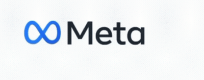 Blue And Black Meta Logo With Blue Infinity Symbol GIF
