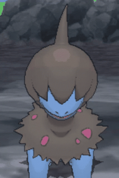 Blue And Brown Monster With Long Neck GIF
