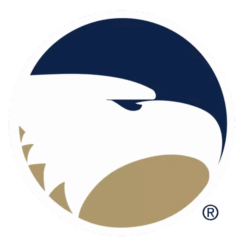 Blue And Gold Eagle Logo With R Sticker
