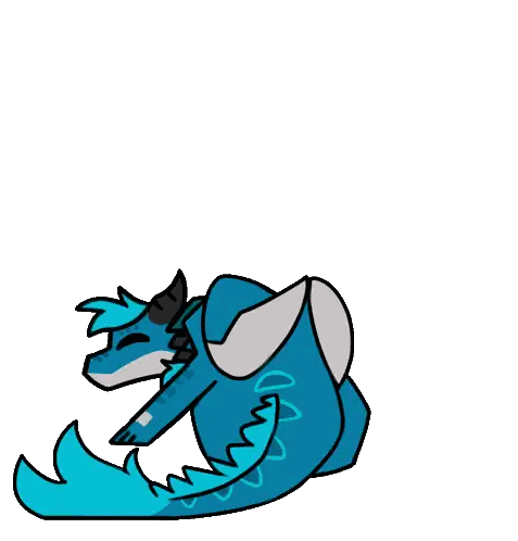 Blue And Gray Dragon Sticker