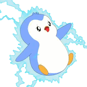 Blue And Gray Penguin Surrounded By Lightning Sticker
