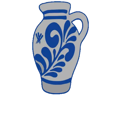 Blue And Gray Vase With Handle Sticker