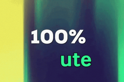 Blue And Green Background Saying 100 % Ute GIF