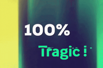 Blue And Green Background With 100% Tragic GIF