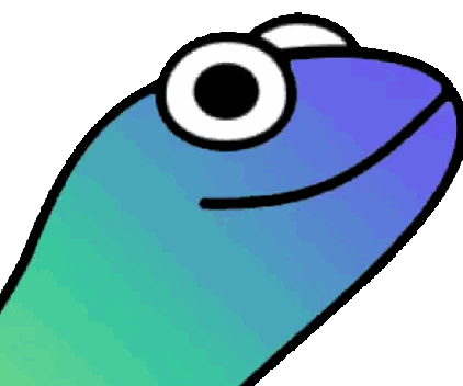 Blue And Green Cartoon Character With Big Eyes Sticker