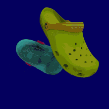 Blue And Green Crocs 360 View Spinning
