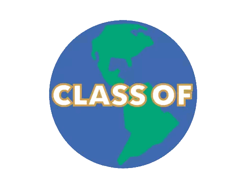 Blue And Green Globe With Universal Sticker