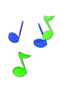 Blue And Green Music Note With S Sticker