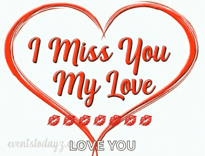 Blue And Pink Heart Saying Miss You GIF