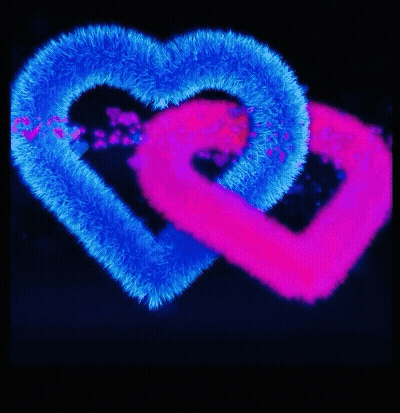 Blue And Pink Heart Saying Miss You GIF