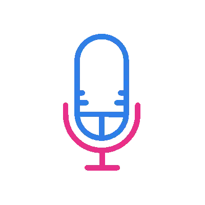 Blue And Pink Microphone Icon Sticker