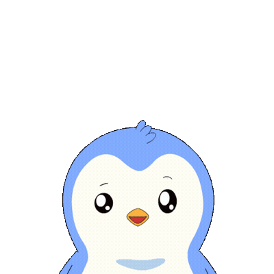 Blue And Pink Penguin Playing Trombone GIF