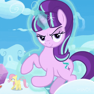 Blue And Pink Pony Cartoon GIF