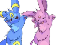 Blue And Pink Rabbits Dancing Sticker