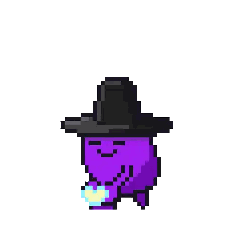 Blue And Purple Animal With Yellow Heart Sticker