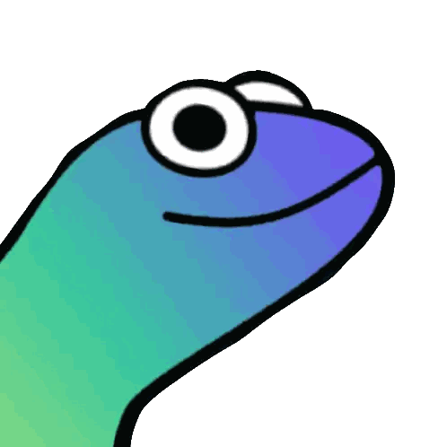 Blue And Purple Cartoon Character With Big Eyes Sticker