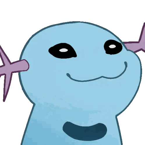 Blue And Purple Cartoon Character With Big Mouth Sticker