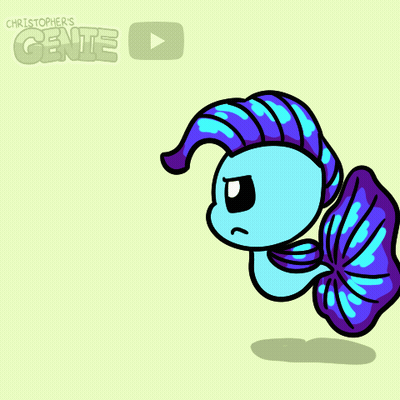 Blue And Purple Fish Saying Christopher's Genie GIF