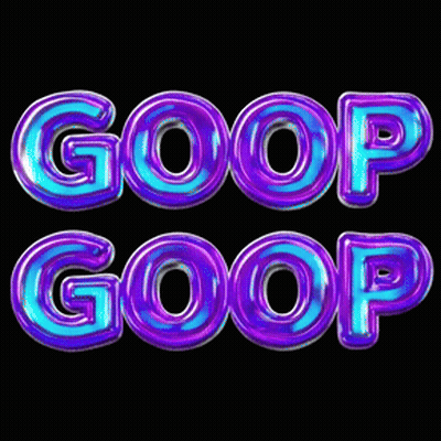 Blue And Purple Goop Goop Logo On Black GIF