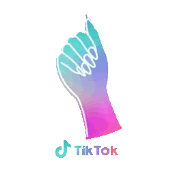 Blue And Purple Hand With TikTok Logo Sticker