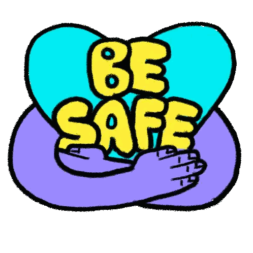 Blue And Purple Heart Be Safe Sticker
