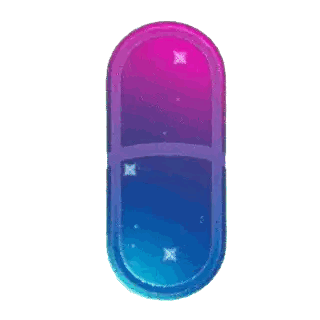 Blue And Purple Oval With Stars Sticker