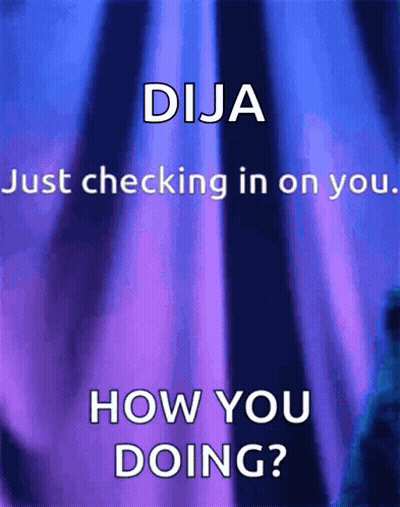 Blue And Purple Poster Dija Checking In On You GIF