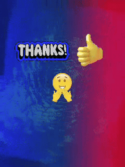 Blue And Red Background Thumbs Up Thank You GIF