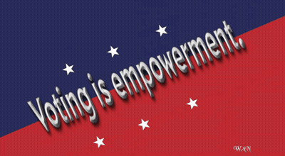 Blue And Red Background Voting Is Empowerment GIF