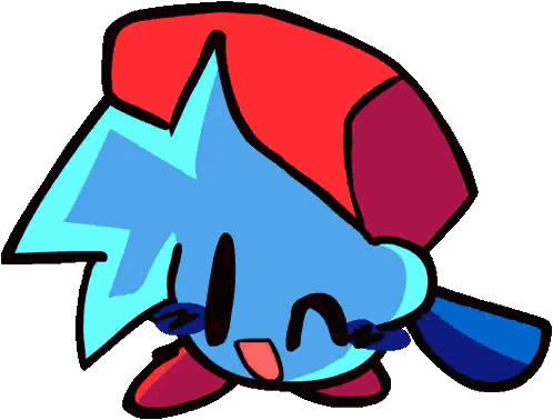 Blue And Red Cartoon Character With Red Hat Sticker