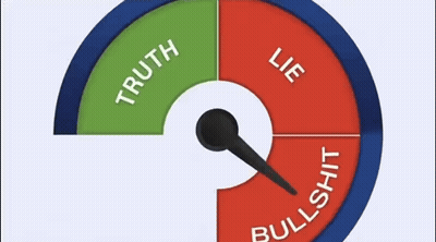 Blue And Red Circle Saying Truth Lie Bullshit GIF
