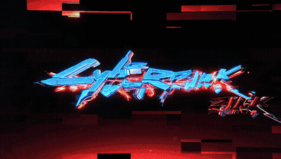 Blue And Red Cyberpunk Logo GIF