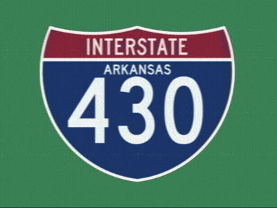 Blue And Red Highway Sign For Interstate 430 Arkansas GIF