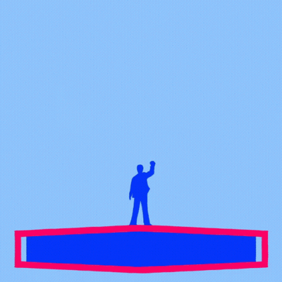 Blue And Red Sign Says Leaders Need To Lead GIF