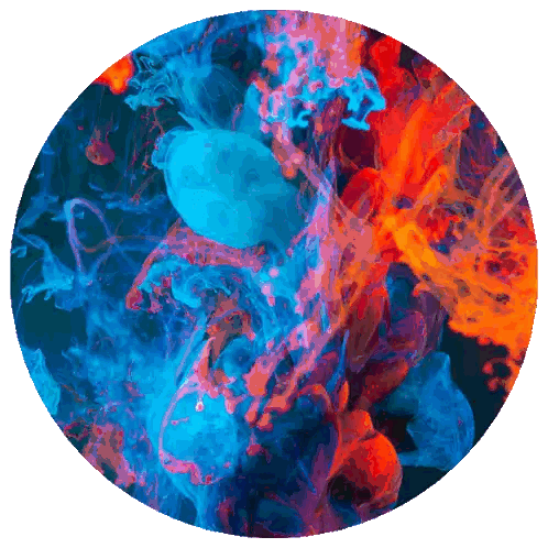 Blue And Red Smoke Circle Sticker