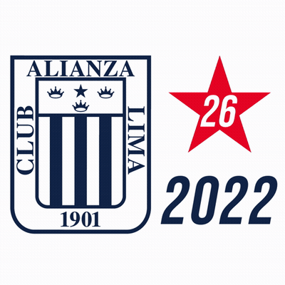 Blue And White Alianza Lima Logo With Red Star GIF