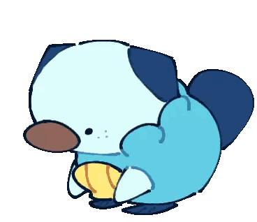 Blue And White Animal Cartoon Sticker