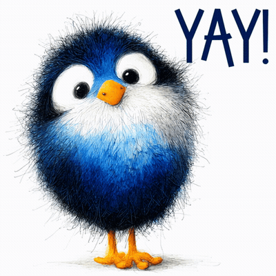 Blue And White Bird Saying Yay GIF
