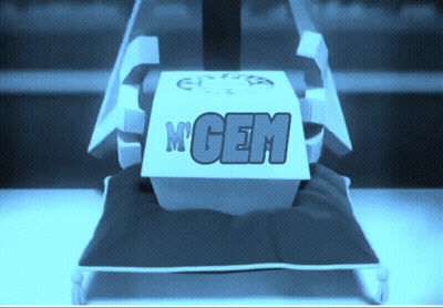 Blue And White Box Saying M'gem GIF