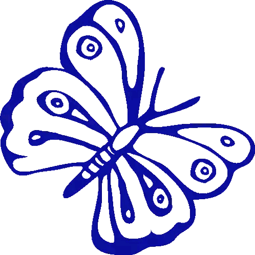 Blue And White Butterfly Sticker