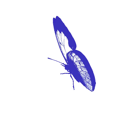 Blue And White Butterfly Flying Sticker