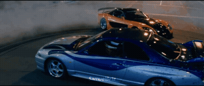Blue And White Car With Samuel Blitz GIF